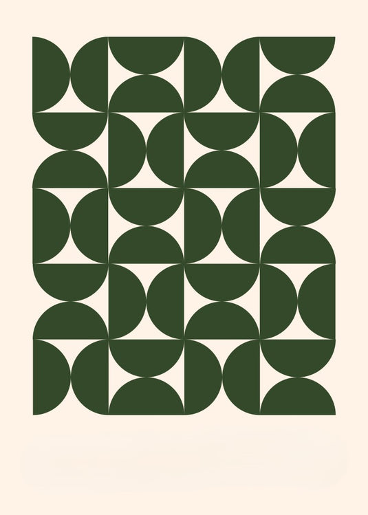 Abstract Green Half-Moon Grid