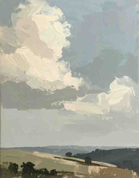 Skyline Serenity: Cloudscape Landscape Painting