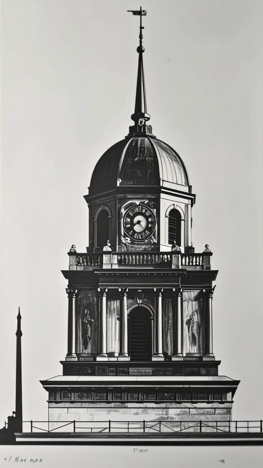 Timeless Spire: Classic Black & White Elegance