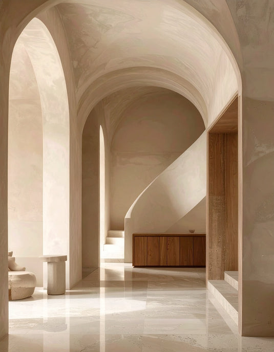Arched Serenity: Minimalist Hallway