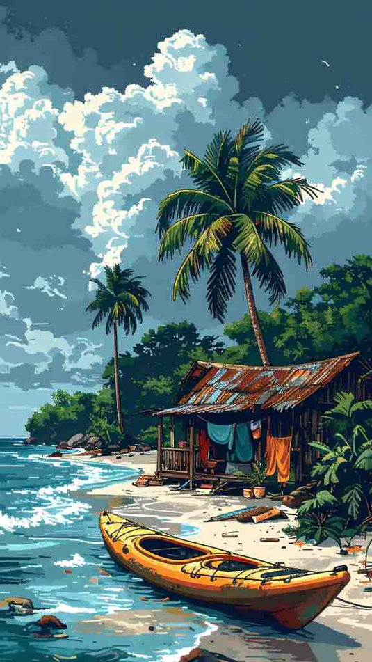 Coastal Serenity: Pixel Art Escape