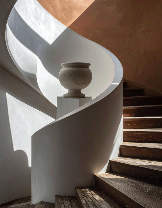 Spiral Ascent in Terracotta Hues