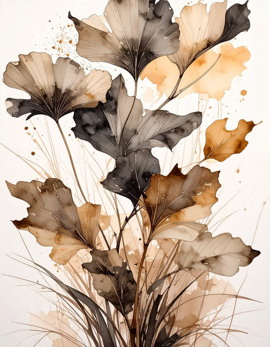 Whispering Leaves Watercolor Serenity