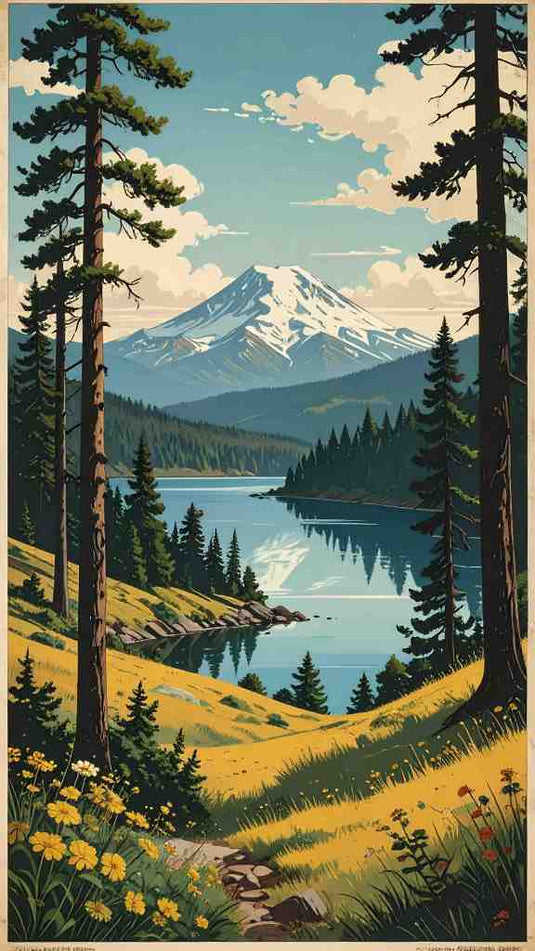 Serene Mountain Lake Vista