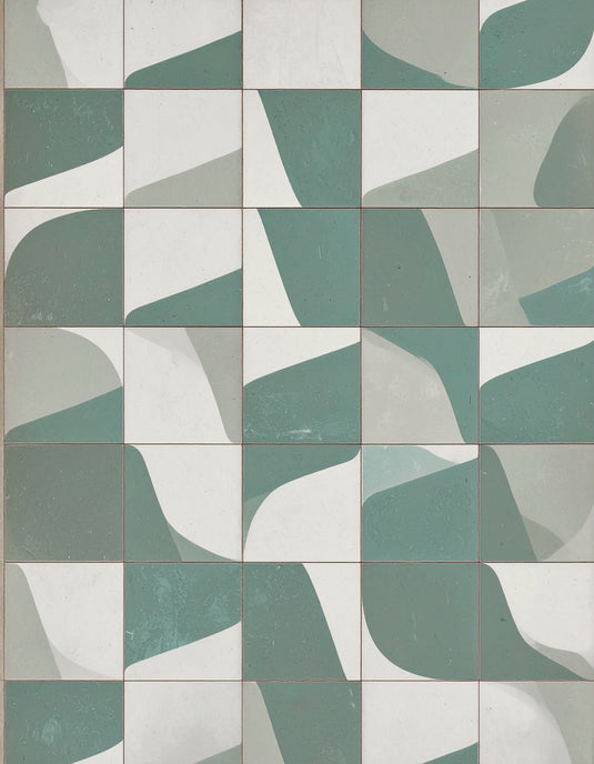 Emerald Wave Abstract Tile Art