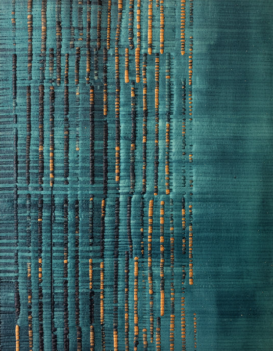 Aqua Matrix: Textured Teal & Gold