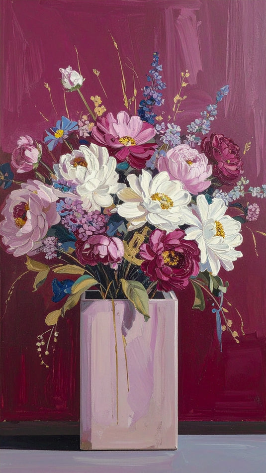 Vibrant Impasto Floral Bouquet