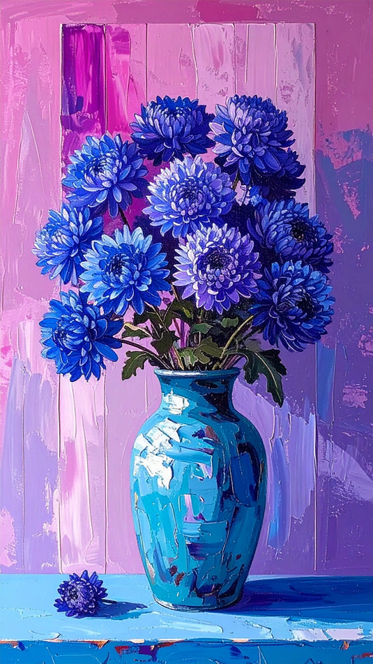 Cobalt Mums in Violet Hues
