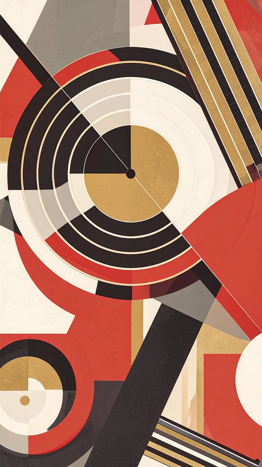 Abstract Rhythms in Red & Gold