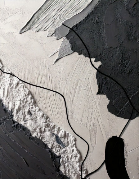 Monochromatic Abstract: Textured Serenity