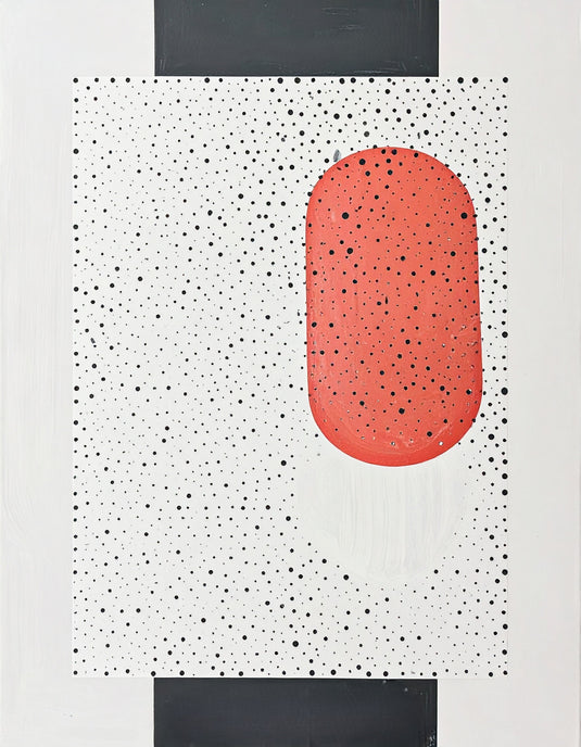 Red Abstract Minimalist Dot Pattern