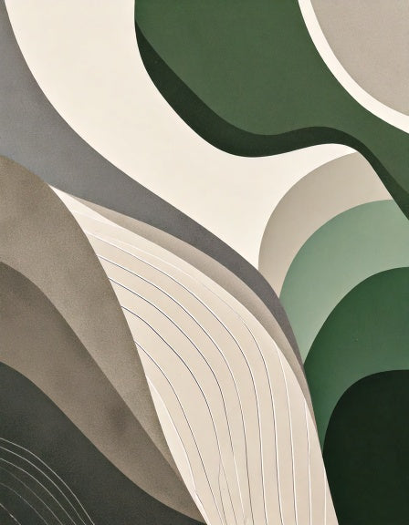 Emerald Serenity Abstract Flow