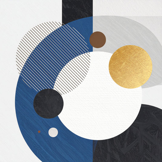 Geometric Harmony in Blue and Gold