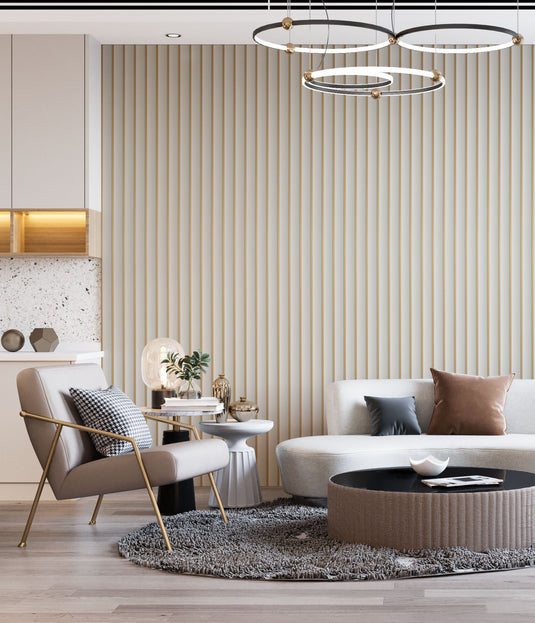 Minimalist White & Gold Strips