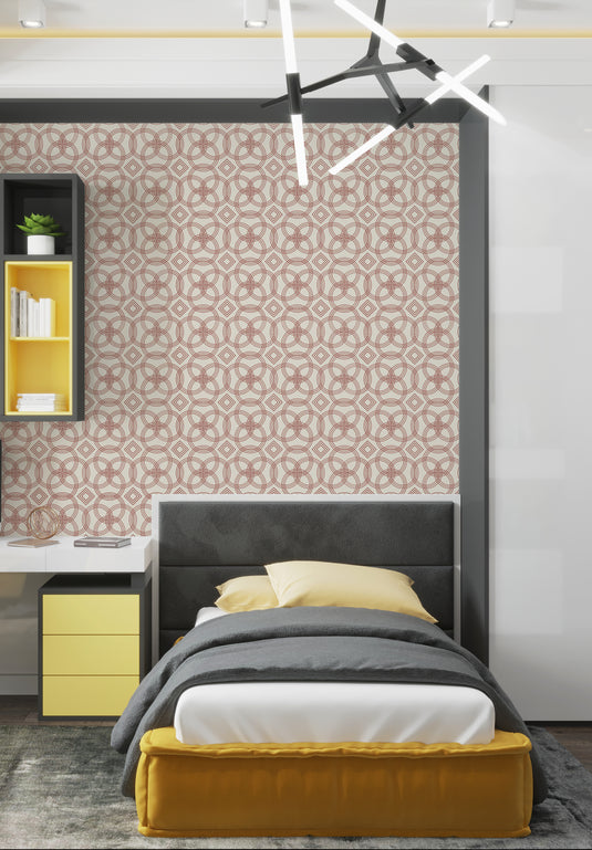 Teal Harmony Geometric Weave