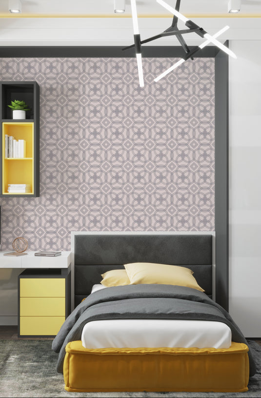 Teal Harmony Geometric Weave